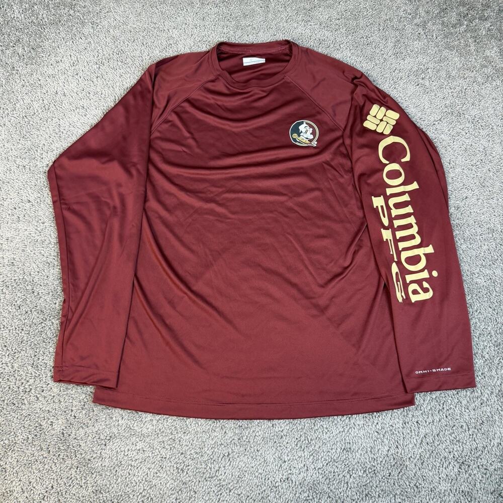 Florida State Seminoles Shirt Mens M Red NCAA Football Columbia Team Apparel